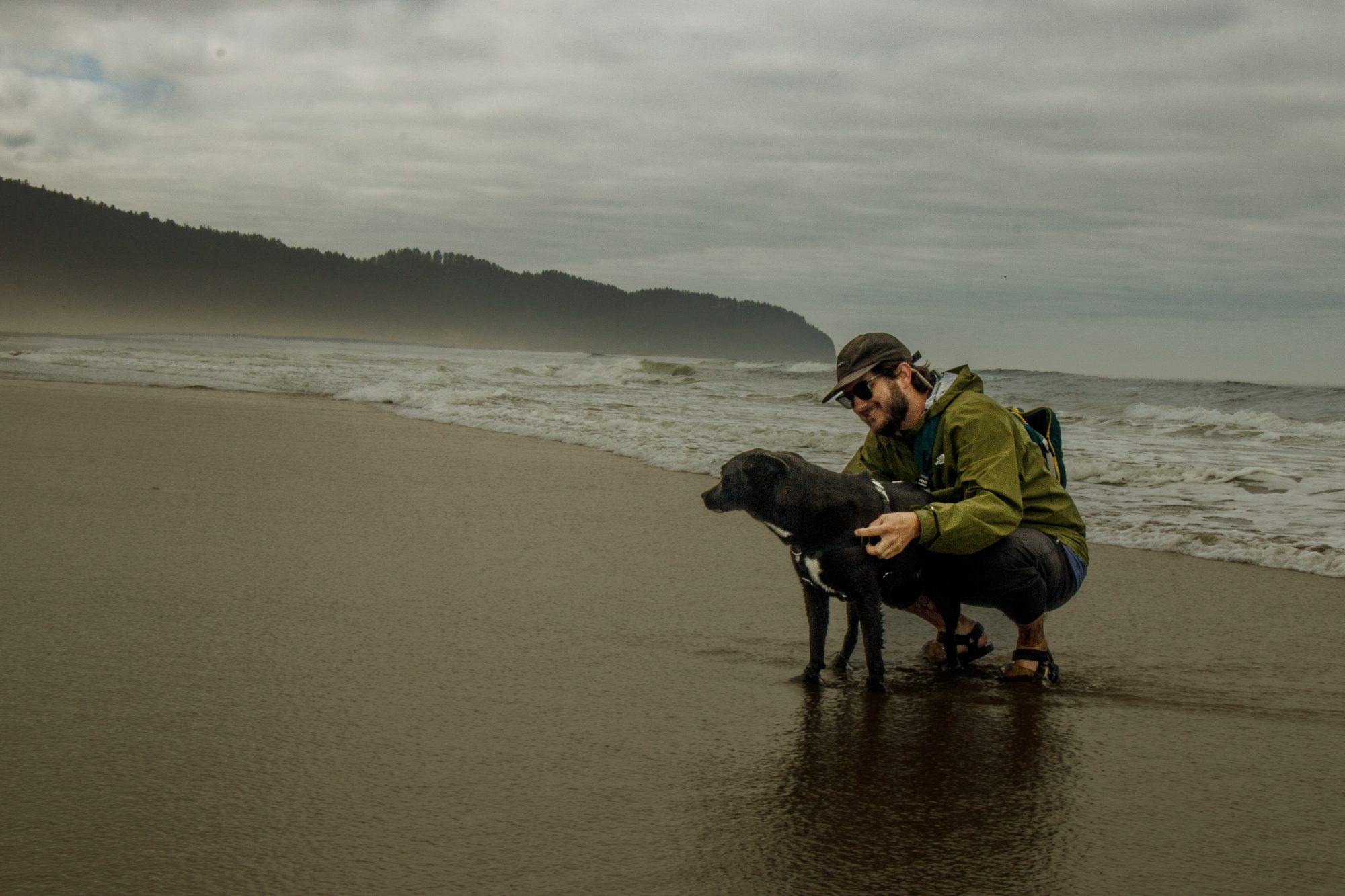 Alec and Luna on the Oregon coast.